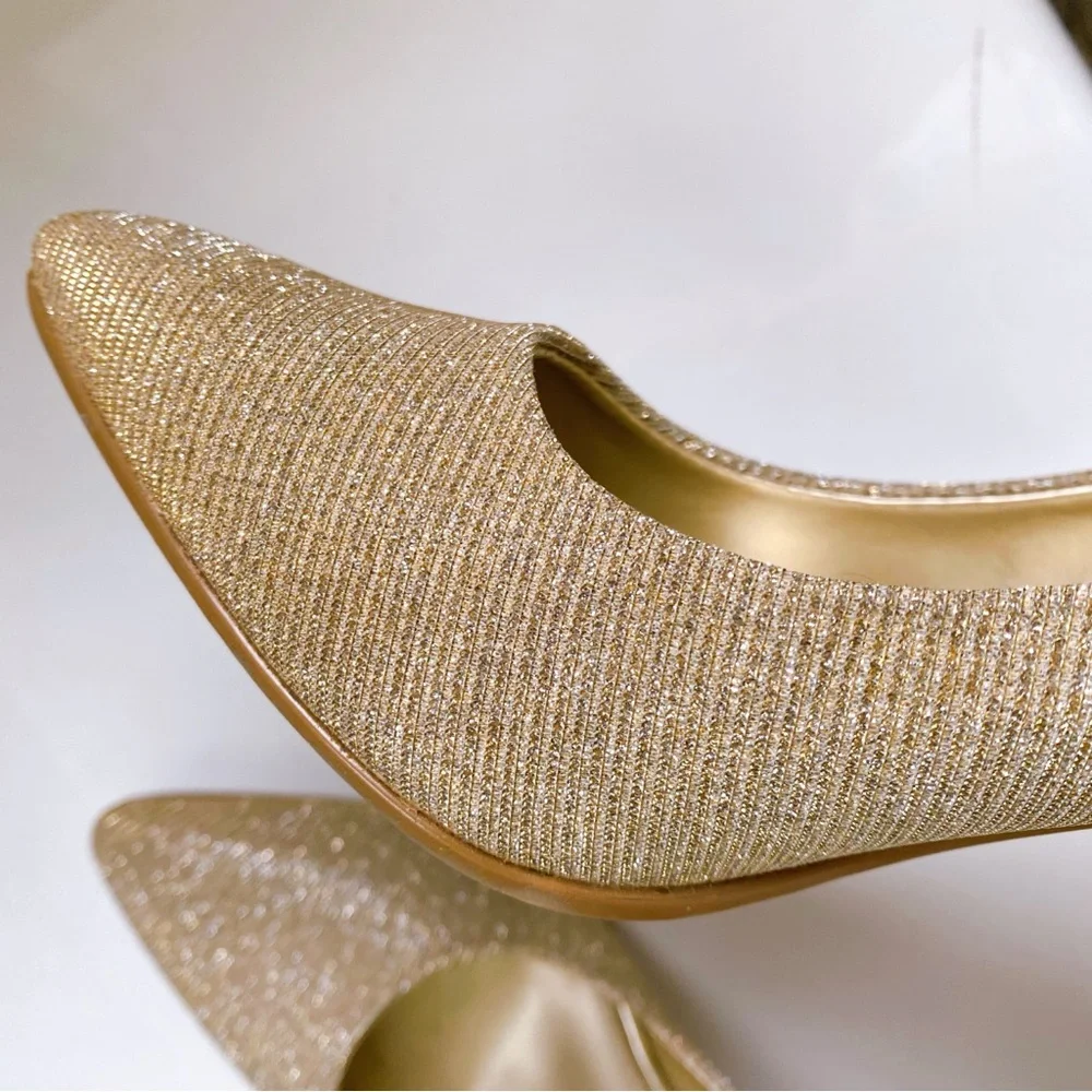 🌟 GRACELAND GOLD SILVER SPARKLE POINTED TOE HIGH HEELS!
